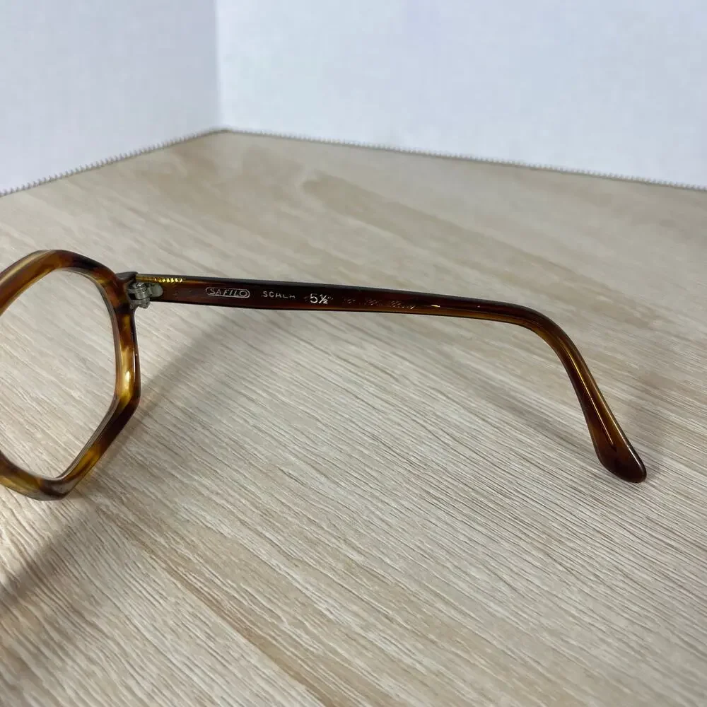 Vintage Safilo Scala Hexagon Eyeglasses Havana Brown Frames 5 1/2 Italy 48-22